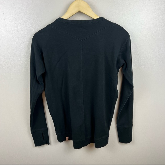 Lunya Pima Long Sleeve Crew T-shirt Womens Size Small Black Thumbholes Lounge - Picture 2 of 10